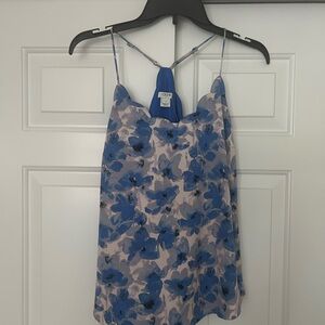 J. Crew Blue Floral Tank Top
